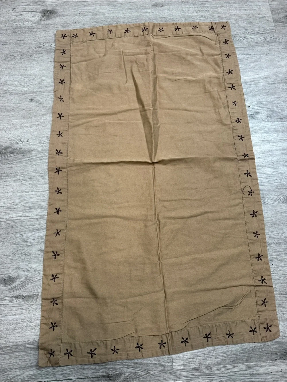 IKEA Tan Decorative Pillow Sham with Star Stitch Border